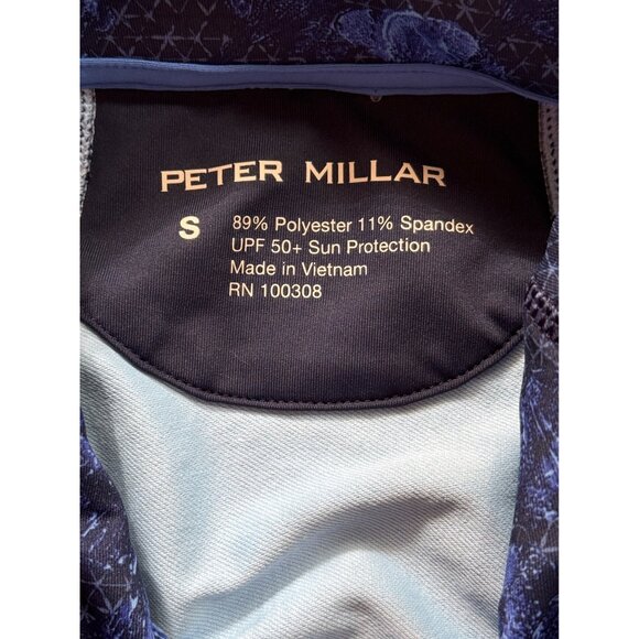 Peter Millar 1/4 Zip Pullover Top Blue Print UPF 50 Long Sleeve Womens Size S - Picture 4 of 8